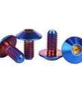 Set Of 4 Beefed Up Titanium Bolts With Torx Head For Bicycle And Motorcycle M5 And M6 In Burnt Blue Finish, various angles