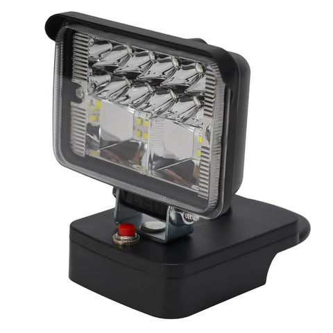 18V Cordless LED Work Light 30W High Lumen Floodlight with six LED chips and sturdy black housing.