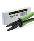 Parallel Crimping Pliers For Keystone Jacks And Field Termination Plugs with green handles on white background