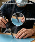 Afantti Electric Hot Knife Plastic Cutter Heated Foam Cutting Tool with Integral Blade in use cutting foam sheet.