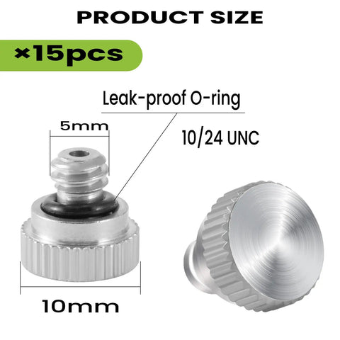 15 Pcs Brass Misting Plugs For Outdoor Spray Cooling System Heavy Duty 10 24 UNC Threads Leak Proof Seal For Greenhouse Patio