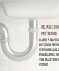 High Box Flange P Trap for Sink Drain in Polished Nickel Standard One And A Half Inch Connection under sink installation