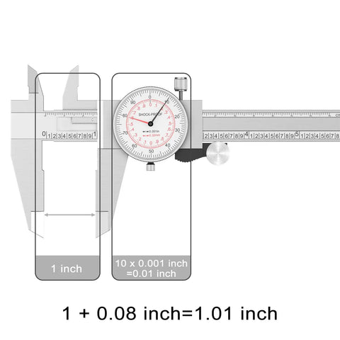 Heavy Duty Dial Caliper Measuring Zero To Six Inches Or One Hundred Fifty Millimeters With Dual Inch And Metric Readouts Built For Hardened Workshop Crews Who Demand Knockout Consistency And Dead Nuts Exactness On Every Single Operation