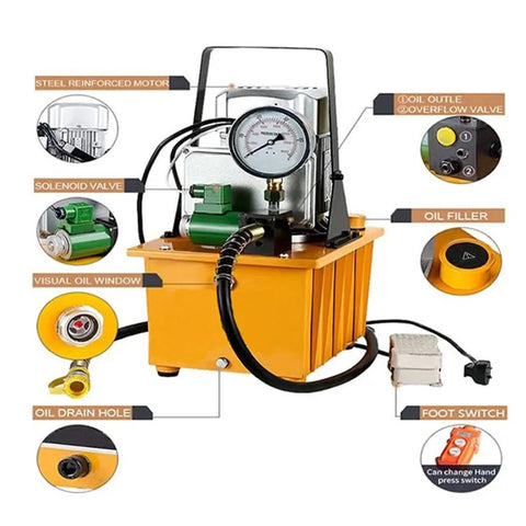 Bulletproof 1.5kW Electric Hydraulic Pump With Manual Valve Single Acting 10000 Psi High Pressure Power Unit 110V Built Tough Plug And Play Aluminum Tank For Dump Trailers
