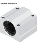 Top Shelf Heavy Duty 20mm Aluminum Linear Ball Bearing Slide Block With Slick Rolling Bushings For Precision Cnc Machines, close-up view.