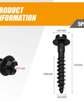 Product dimensions of 5-piece Air Box Screw And Air Filter Housing Retaining Bolts Heavy Duty Rust Resistant Steel Fasteners In Black Finish
