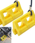 4 Inch Outboard Motor Steering Lock With Hydraulic Cylinder Stops For Boat, Universal Fit, showing yellow lanyards
