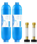 RV Inline Water Filter With Flexible Hose Protector For RVs And Marine Use 2 Pack Drinking And Washing Filter Blue