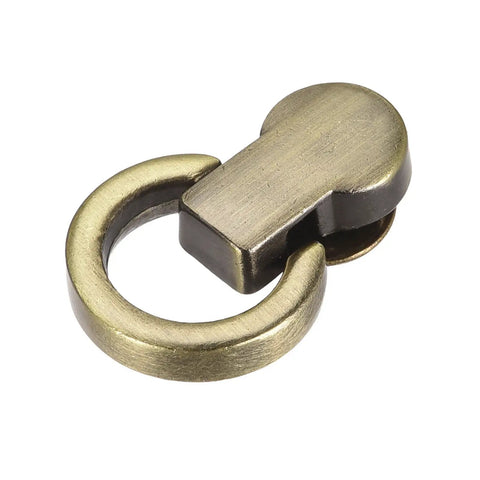 Rock Solid Ball Stud Rivet Kit Four Pieces With Attached D Rings And Swivel Hooks For Leather Crafts Purse Chains And Diy Repairs Bronze Zinc Alloy Hardware Straight Fire showing bronze swivel hook detail.