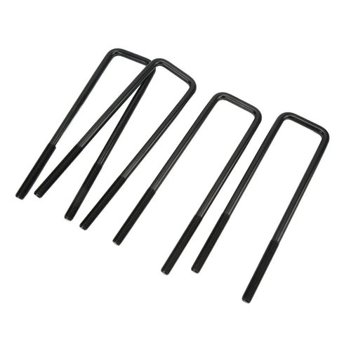Beefy 12 Inch Flat Top Square Bend Rear Axle U Bolts Kit With Nuts And Gaskets For 1999 To 2010 Dodge Ram 1500 Rear Suspension Restore Clamp Force And Prevent Rust black steel U-bolts