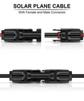 Close-up of 10 Gauge Solar Panel Adapter Kit with female and male connector for RV rigs, solar charge controllers.
