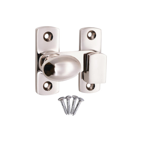 Polished Nickel Oval Cabinet Turn Latch 55mm Cupboard Lock for Kitchen and Bath Cabinets, 55mm brass latch with screws