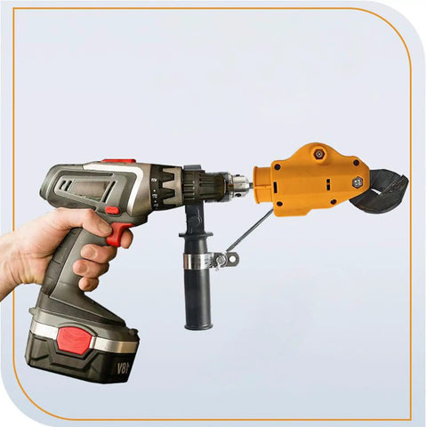 Heavy Duty Metal Shears Drill Attachment For Efficient Jam-Free Cutting S60 Steel Electric Tool Kit with yellow scissor style cutter.