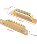 Heavy Duty Antique Barn Door Handle Pull Flush Hardware Set For Gate Garage Shed 2 Pack Gold Finish With 5.04 Inch Hole Center Durable Aluminum Alloy Construction For Smooth Operation