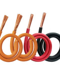 Heavy-Duty 32 Foot 1500V 18AWG EV High Voltage Cable With Flexible Oxygen-Free Copper And XLPE Insulation coiled in four colors.