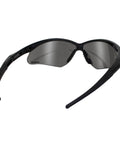 Top Shelf Mirror Shooting Safety Glasses Featuring Ansi Z87 Impact Rating And Uv400 Sun Guard Lenses Built Tough For The Range And Casual Outdoor Runs Today, side view with black frames and smoke tint lenses.