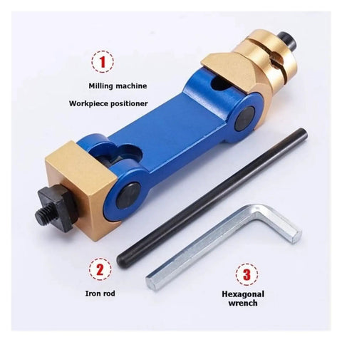 Built Different CNC Mill Machine Positioner Adjustable Milling Vise Stop with hexagonal wrench and iron rod for precise machining tasks.