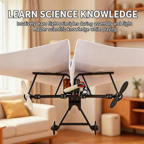 RC Paper Airplane Upgrade Kit With Dual Propellers And 2026 Motor DIY Aircraft Set in living room setting