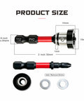 6 Pcs Magnetic Drywall Screw Setter Bits Featuring Ph2 Depth Stop Dimpler Adapter For Sweet Wall Finishes And No Fuss Fastener Sinking To Help You Crush Every Home Renovation Project. Size and shape details, featuring hex shank and adjustable collar.