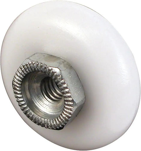Top Shelf Hella Smooth 4 Pack Sliding Shower Door Rollers Featuring 3/4 Inch Convex Nylon Wheels and Ultra Quiet Ball Bearings close-up