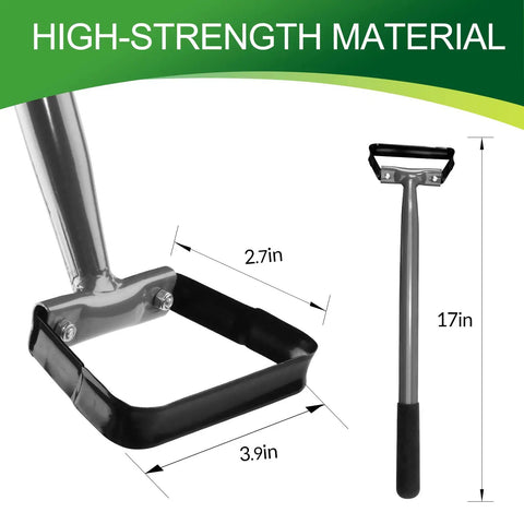 Stirrup Hoe Garden Tool With Hollow Trapezoid Head And 14 Inch Scuffle Loop Weeder, Ergonomic Rubber Handle, high-strength material