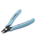 General Purpose Shearcutter For Soft Wire Up To 20 AWG 0.8mm With 20 Degree Blade Angle Low Profile Flush Cut Tool For Electronics Jewelry Making And DIY Wirework, featuring blue handles and precision blades.