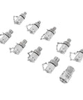 10-piece silver hydraulic test connector fittings with chain for excavator construction machinery