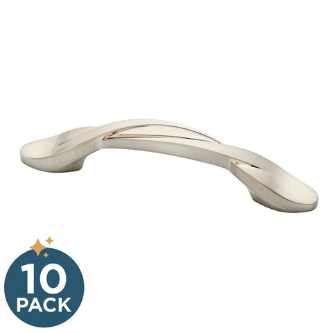 10 Pack Satin Nickel Cabinet Handles 3 Inch Hole Center Classic Pulls For Kitchen Cabinets Drawers And Dressers Durable Metal Hardware