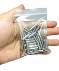 52-Piece 5mm x 20mm Dowel Pins Stainless Steel 304 Shelf Pegs for Wood Furniture and Beds M5 Pins With Tight Tolerances 0.0001–0.0005 Inch Heavy Duty DIY Pegs for Shelves Bunk Beds and Frame Joints in a hand-held plastic bag.