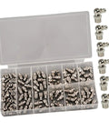 Grease Fitting Assortment Kit 10 Piece Set With Straight And Angled Nipples For Machines And Vehicles Sturdy Steel Construction Includes Storage Box To Keep Parts Neat And Ready For Quick Pro Grade Maintenance displayed