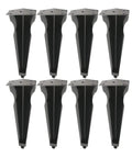Eight Piece Boss Level Steel Furniture Legs With Non Slip Pads Black Replacement Feet For Table Desk Sofa Couch Bed