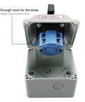 Universal Rotary Changeover Switch SZW26-20/D202.2D-W with wider exterior box open, showing interior setup for 2-phase motor control.