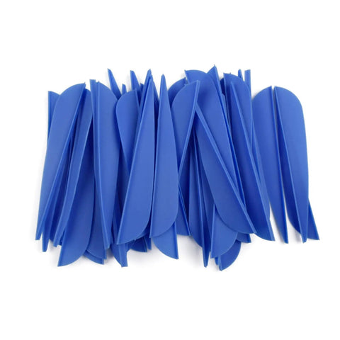 Dope 3 Inch Arrow Fletching Vanes TPU for DIY Arrows Pack of 50 in blue color, ideal for carbon fiberglass aluminum and wooden arrows.