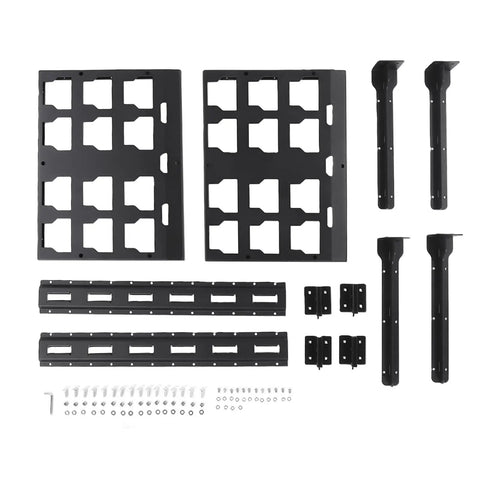 Heavy Duty 2 Shelf Racking Kit For Tool Box Storage System With Carbon Steel Build And 80 Lb Load Capacity components displayed