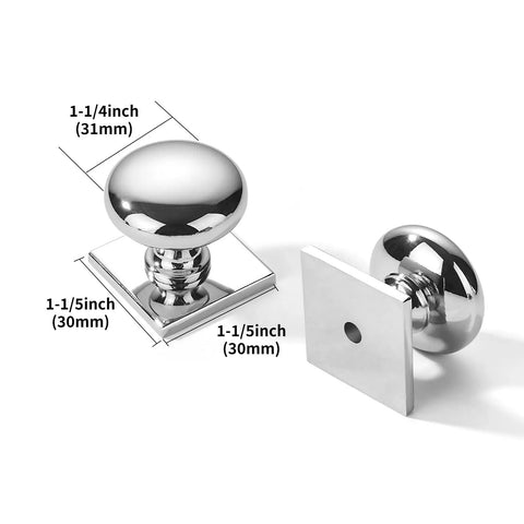 Two Pack One And A Quarter Inch Backplates For Cabinet Knobs In Polished Chrome Drawer Hardware With Vintage Aged Look Heavy Duty