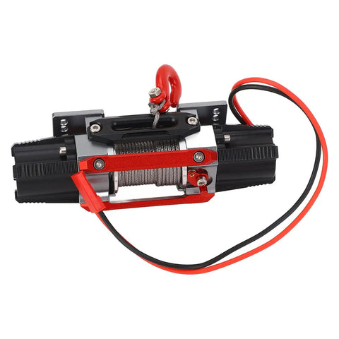 Premium CNC Dual Motor Winch Kit Metal Alloy for 1/10 And 1/8 Scale RC Cars, showcasing dual motors and alloy construction.