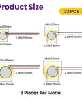 Diagram showing Piezo Disc Transducer Set With Wires 32Pcs 4 Sizes 20Mm 27Mm 35Mm 41Mm for acoustic instruments.