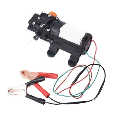 Heavy Duty 12V Self Priming Fluid Scavenge Pump With Long Suction Hose for fast engine oil pulls and hydraulic fluid transfers.