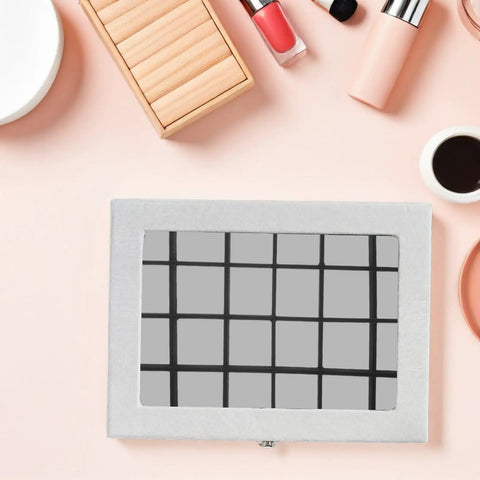 Adjustable Jewelry Organizer With Ultra Soft Sponge Lining And Removable Grid Dividers Keeps Your Bling Stash Hella Organized compact black organizer with grid dividers.