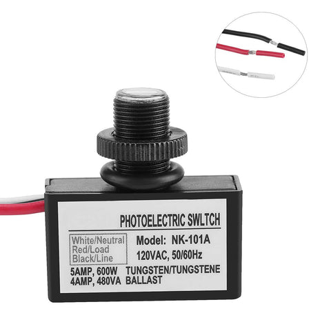 Two Pack Outdoor No Fuss Light Control Sensor Switches With Dusk To Dawn Photocell, 120V AC Hard Wired Post Light Sensor for lamps.