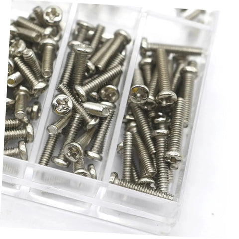 Assorted tiny screws in a storage case from Miniature Electronics Screw Kit For Repairs With Assorted Tiny Screws For Glasses, Watches, Laptops