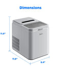 Countertop Bullet Ice Maker Fast Ice 8 Bullets In 6 Minutes Up To 26 Lbs Per Day Self Cleaning, dimensions 11.6x8.4 inches