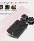 20 Foot Heavy Duty Box Rail Exterior Sliding Barn Door Hardware Kit With 450 Lbs Capacity, black powder-coated roller assembly