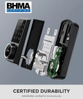 Exploded view of Keyless Entry Smart Door Lock With Touchscreen Keypad Auto Lock Ultra Quiet Motor BHMA Grade 3 Certified