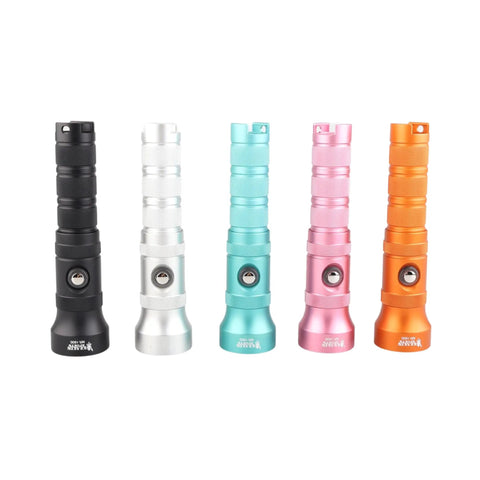 NR-1800 Dive Light Delivers Beefy 1800 Lumens, 330ft Depth Rating, shown in black, silver, blue, pink, and orange colors