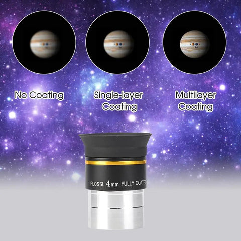 1.25 Inch 4mm Plossl Eyepiece With Full Multilayer Coating And Metal Body For Astronomy Telescopes, High Power View, Clear Images.