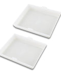 2-Pack AP5609551 8 By 7 Inch Light Cover Replacement For Nutone Broan Kenmore Bathroom Vent Fan Light Heavy Duty Plastic Budget-Friendly Upgrade Easy Install Fits S97011813, showing two white rectangular plastic covers.