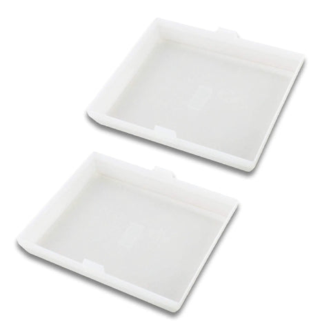 2-Pack AP5609551 8 By 7 Inch Light Cover Replacement For Nutone Broan Kenmore Bathroom Vent Fan Light Heavy Duty Plastic Budget-Friendly Upgrade Easy Install Fits S97011813, showing two white rectangular plastic covers.