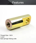 Heavy Duty Iron Cylinder Clevis Y Joint With M12x1.25 Female Thread, 62mm Length, 2 Pack Pneumatic Y Connector For Air Cylinders In Chemical, Textile, Electronics Industry, M10 thread