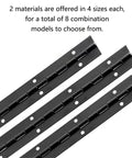 Top Tier Heavy Duty Stainless Steel Piano Hinge Full Length Continuous Design For Furniture Cabinet And Wardrobe Doors Quick Swap Hardware Smooth Operation Rust Proof Finish showing three black hinges.
